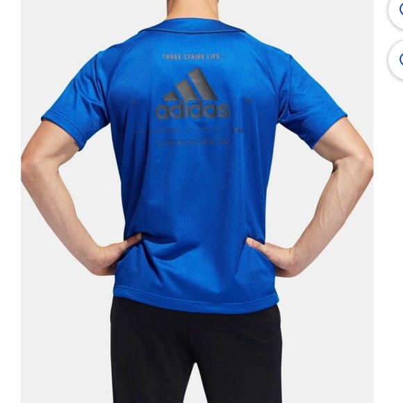 5/$7 💰 Adidas Athletic Baseball Jersey Mesh Button Shirt Royal Blue - Picture 15 of 16